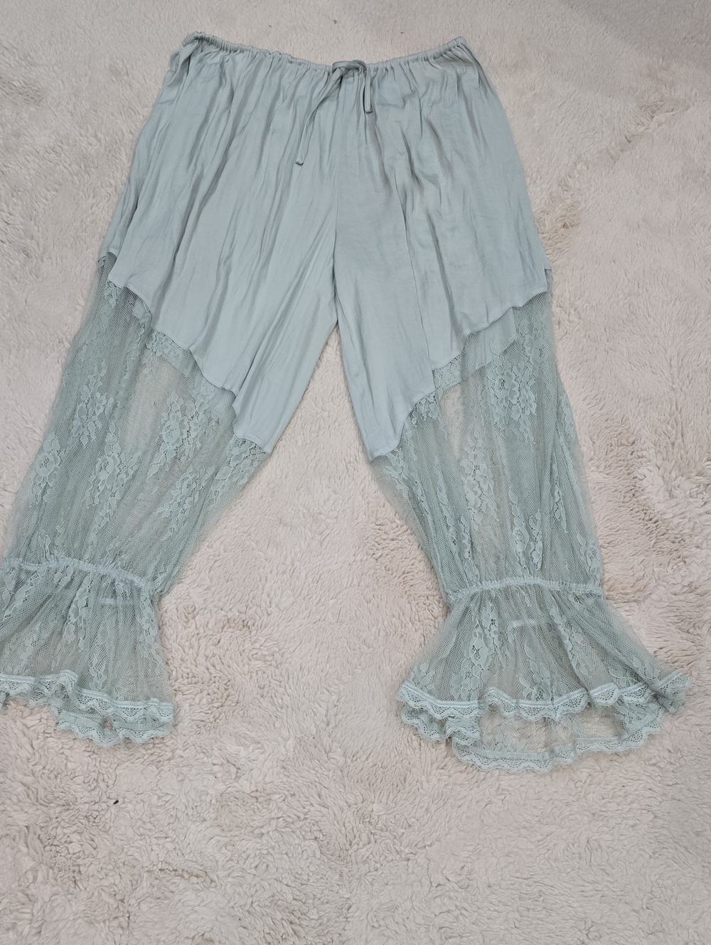 Urban Outfitters Lace-Trim Pajama Pants in Pale Mint